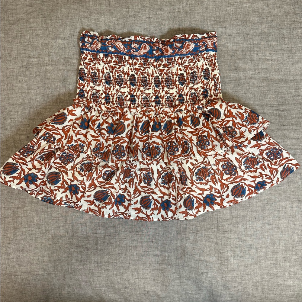 House of Harlow 1960 Tiered Smocked High waisted Mini Skirt Size Small